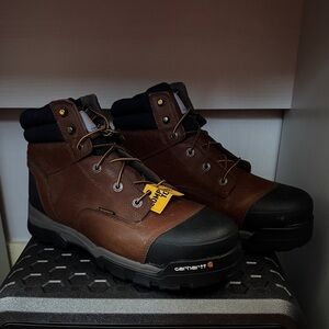 Carhartt Men's Black and Brown Leather Boots